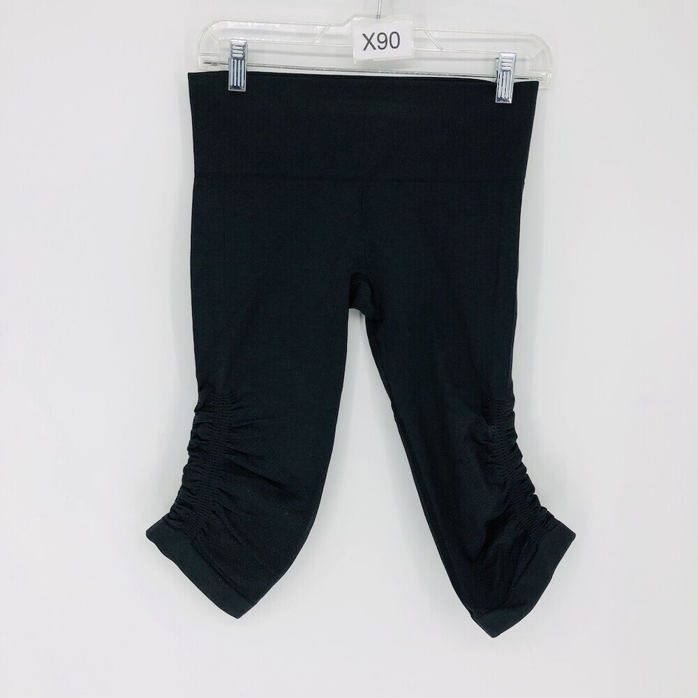 lululemon In The FlowBlack Mid Rise Pull On Activewear Cropped Leggings *EST 8*